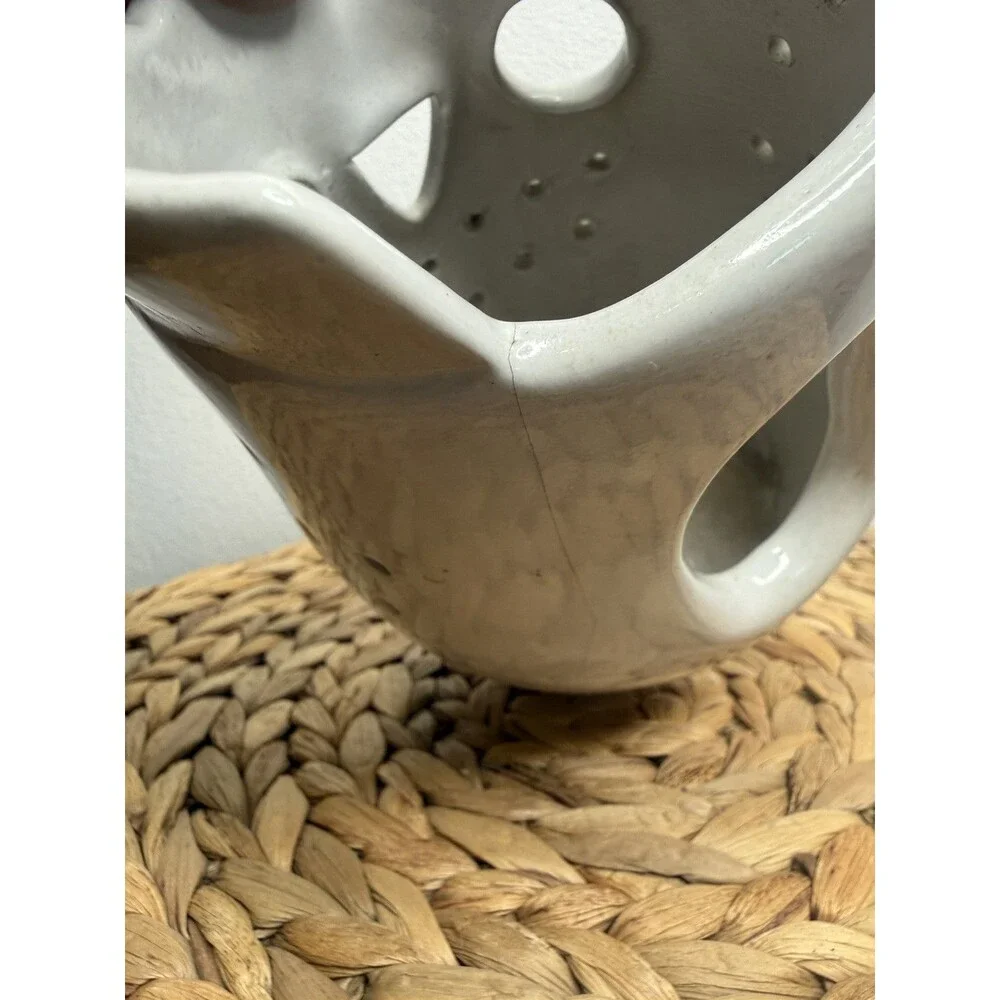 MA Hadley Owl Luminary White Ceramic Candle Holder Animal Clay Handcrafted Light